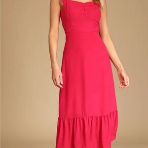 Lulus Pink Sleeveless Ruffle Dress